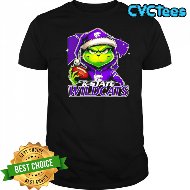 Grinch wearing with Kansas State Wildcats logo shirt