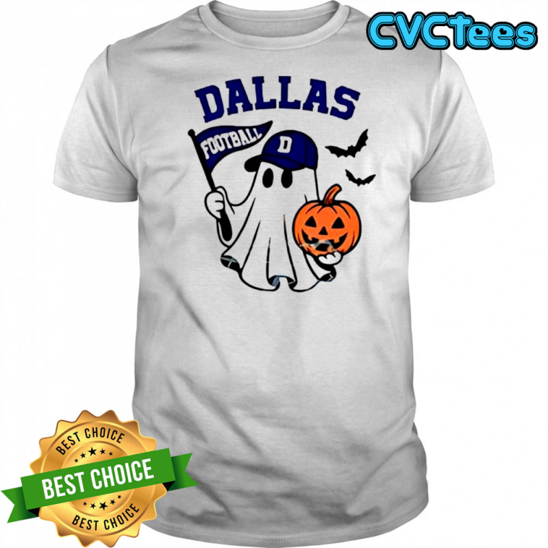 Halloween Ghost Dallas Cowboys Football flag pumpkin shirt