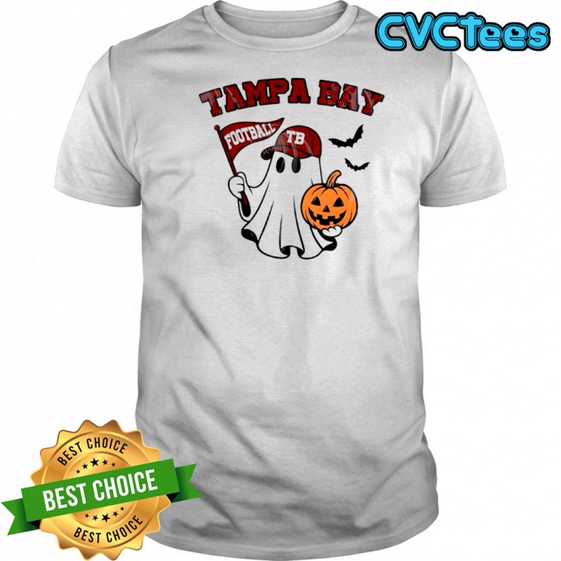 Halloween Ghost Tampa Bay Buccaneers football flag pumpkin shirt