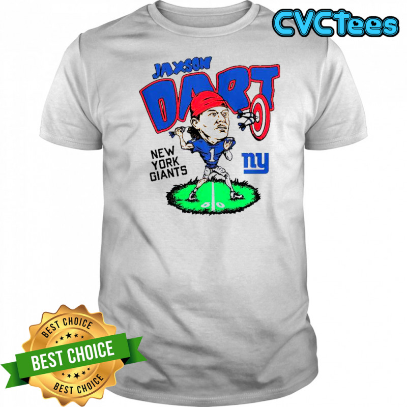 Homage Jaxson Dart Ash New York Giants Caricature T-Shirt