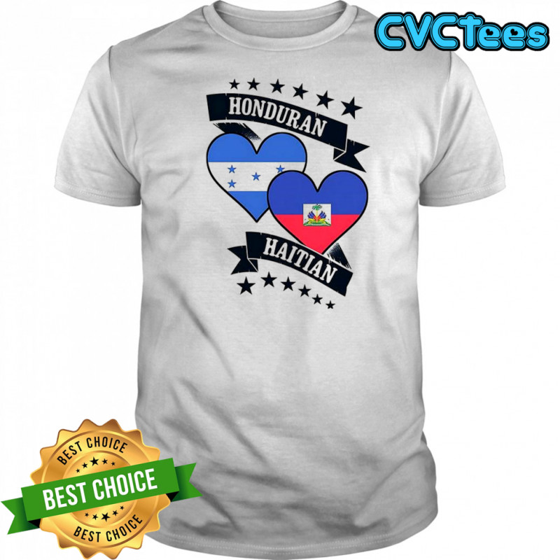 Honduran vs Haitian heart flags shirt
