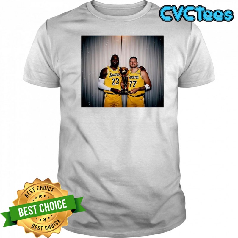 LeBron James and Luka Dončić Trophy June 2026 photo shirt