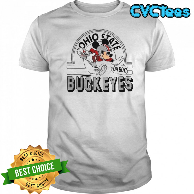 Mickey Mouse Disney X Ohio State Buckeyes Football Logo T-Shirt