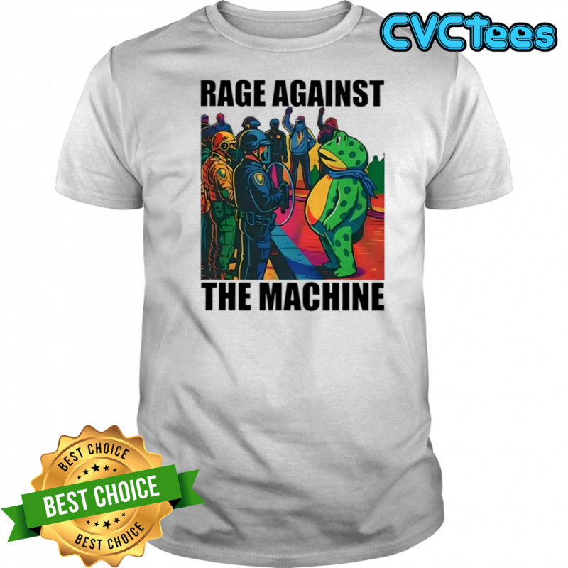 Portland frog colors rage against the machine shirt