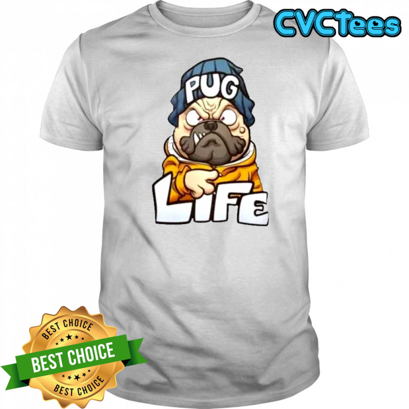 Pug Life Gangsta Dog Cartoon T-Shirt