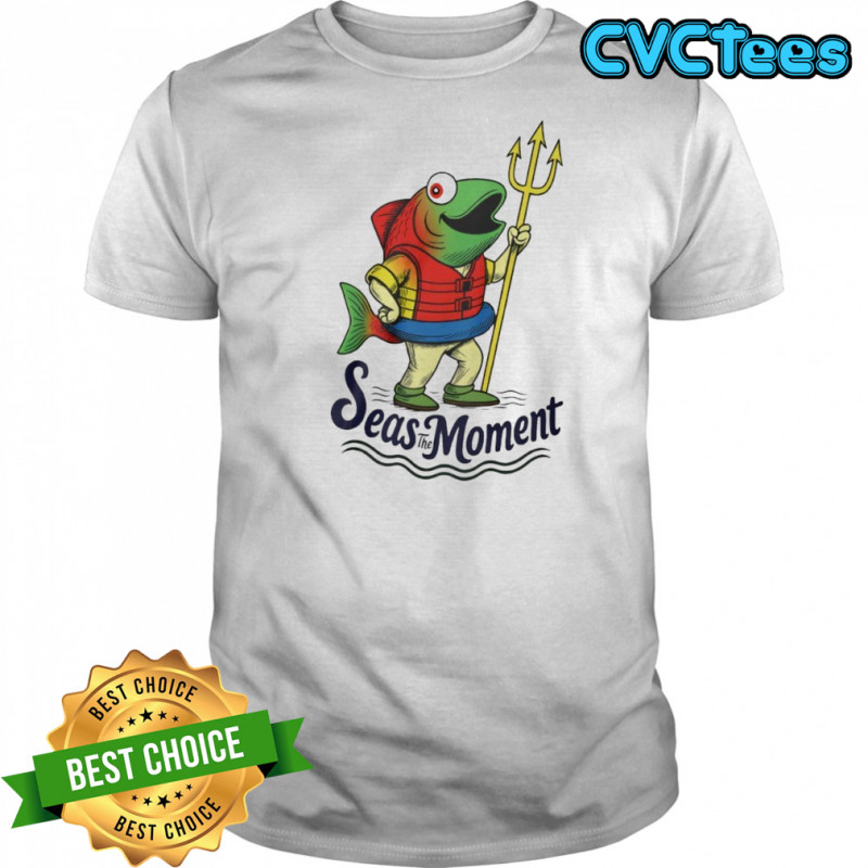 Seas The Moment Humpy Salmon Mariners Holding Trident shirt