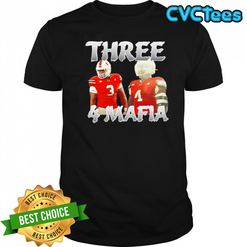 Three 4 Mafia Miami Hurricanes football shirt
