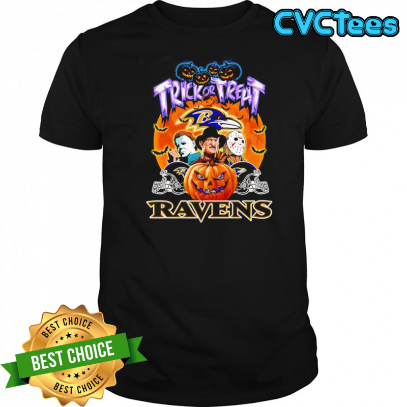 Trick or treat Baltimore Ravens horror character shirt