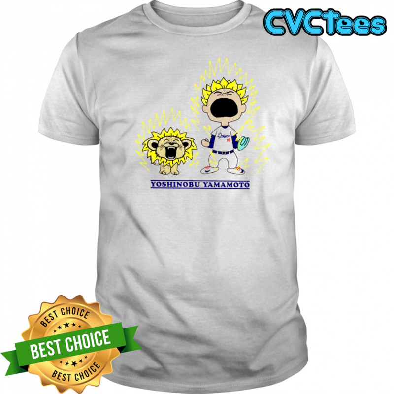 Yoshinobu Yamamoto x Charlie Brown Saiyan Dragon Ball Anime Los Angeles Dodgers MLB shirt