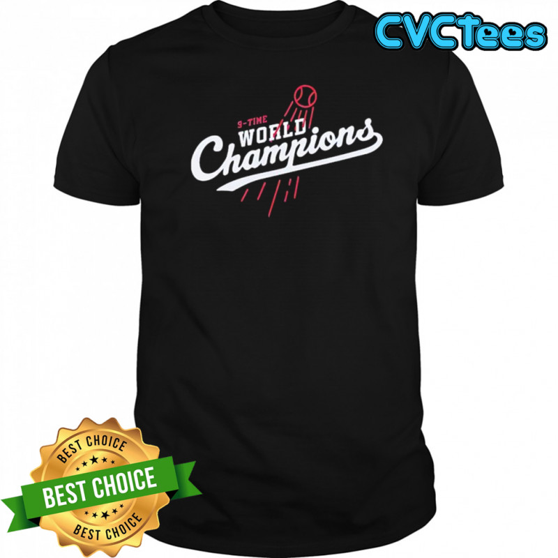 9 time World Champions Los Angeles Dodgers baseball shirt