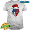 American flag football light Christmas hat shirt