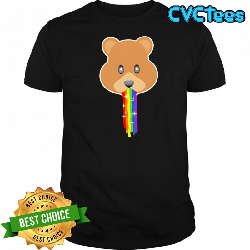 Bear rainbow stick out tongue shirt