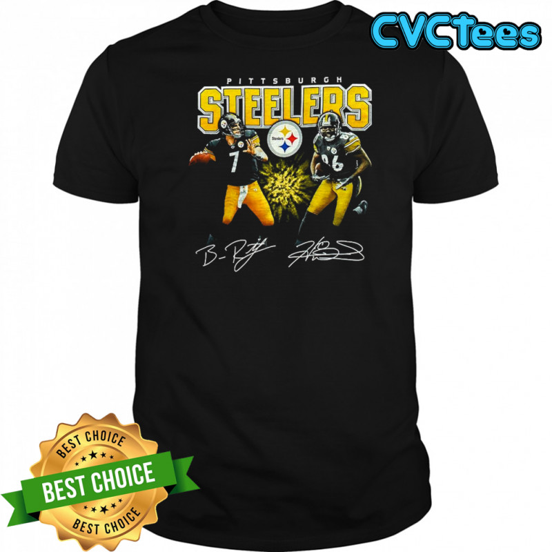 Ben Roethlisberger and Brandin Echols Pittsburgh Steelers football siganture shirt