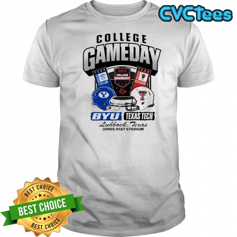 BYU Cougars Vs Texas Tech Red Raiders College Gameday Jones AT&T Stadium Ticket T-shirt
