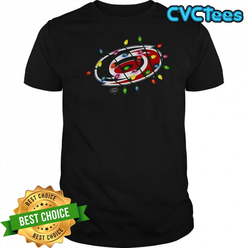 Carolina Hurricanes logo Holiday Merry Christmas lights shirt