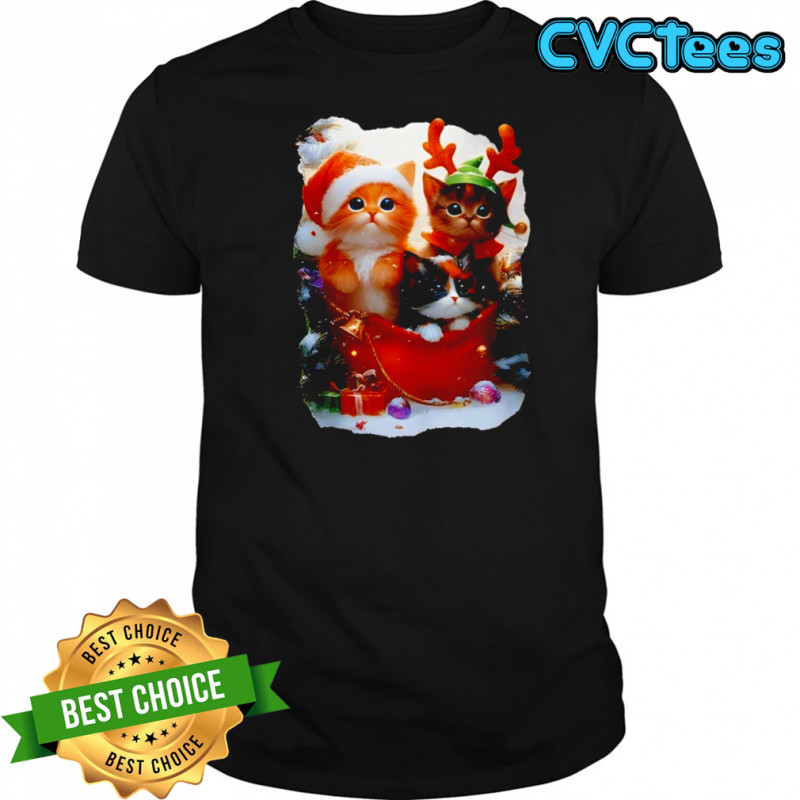 Cat Christmas Light Santa Xmas Decorations Meowy shirt
