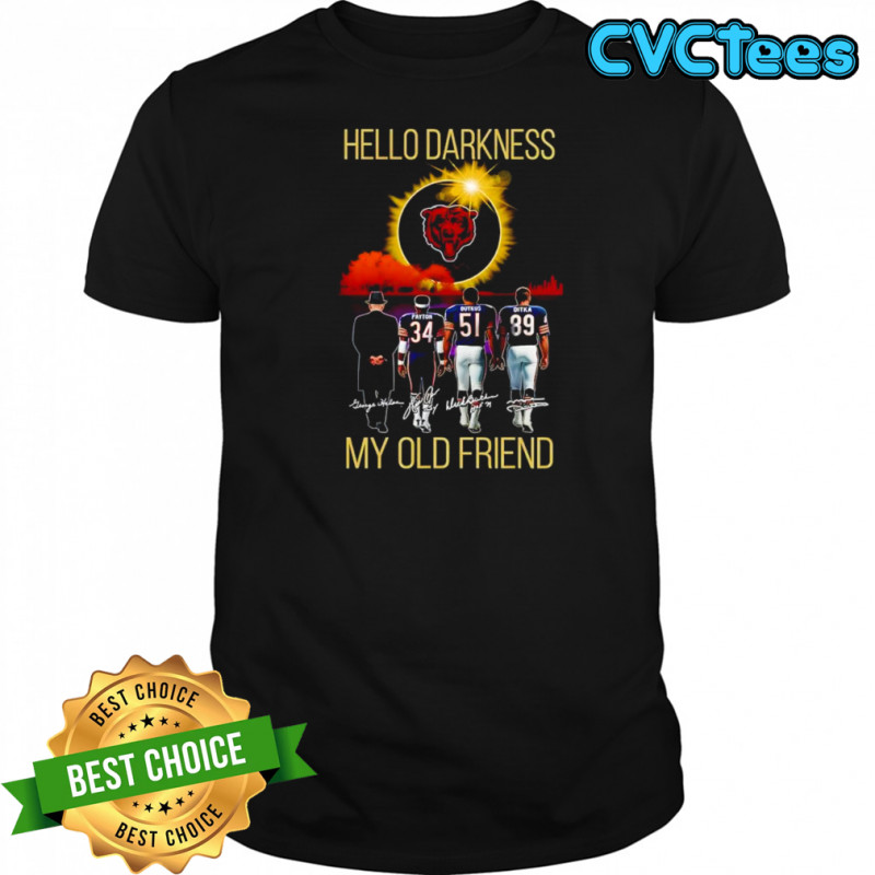 Chicago Bears Hello Darkness my old friend signatures shirt