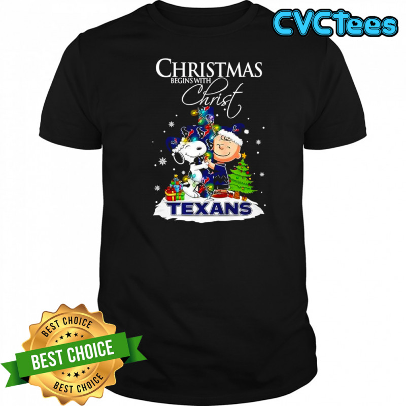 Christmas begins with Christ Houston Texans x Snoopy and Charlie Brown shirt