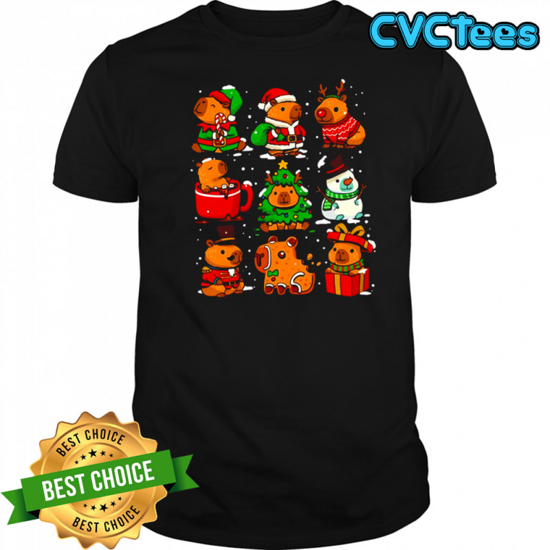 Christmas Capybaras 2025 cute style shirt