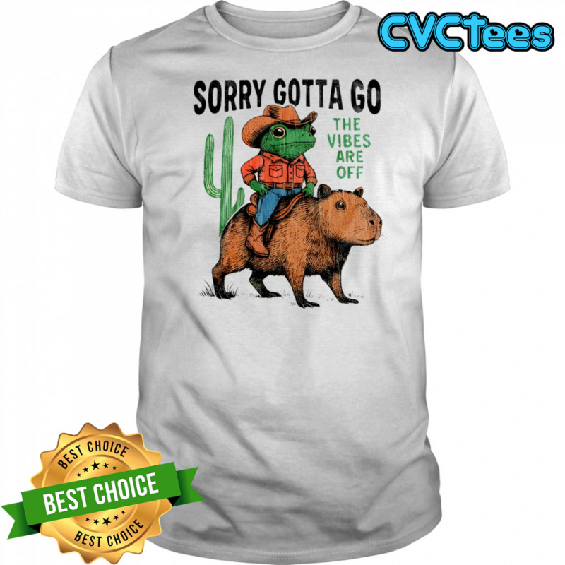 Cowboy Frog Riding Capybara The Vibes Are Off Shirt