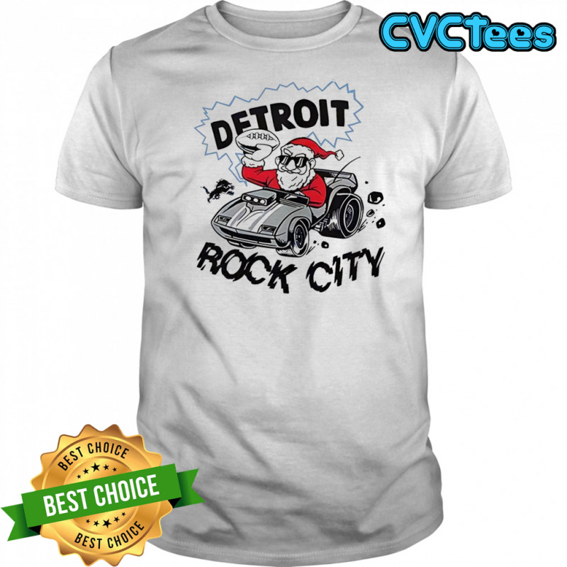 Detroit Lions football Santa Claus Rock city Christmas shirt