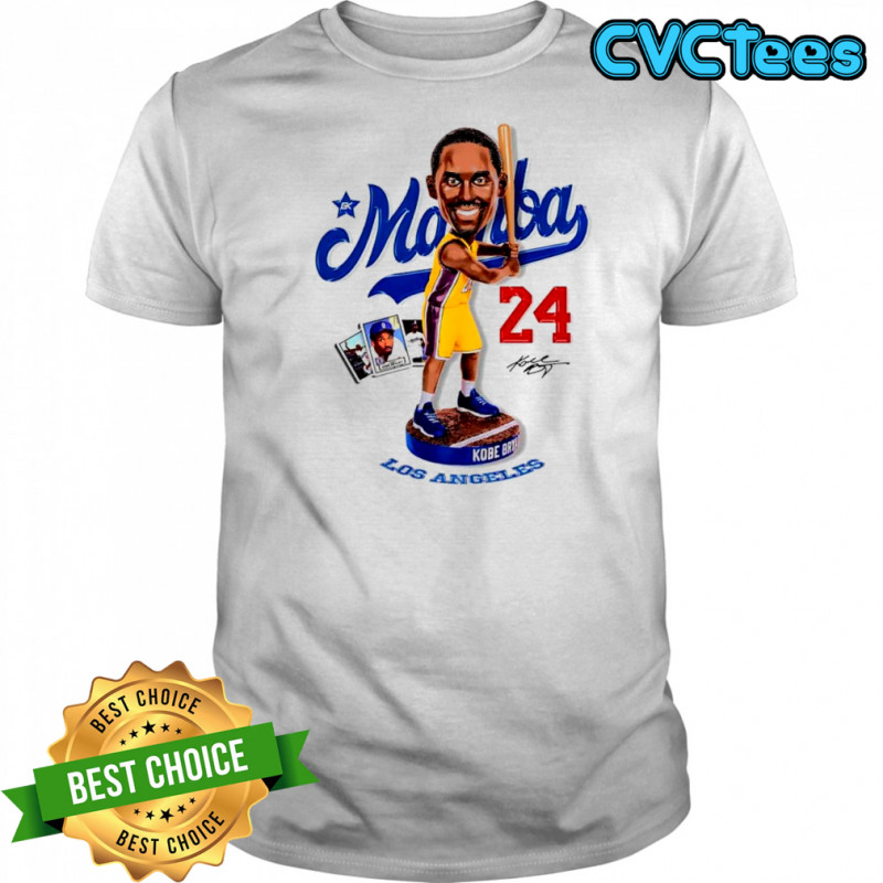 Dodgers player Kobe Bryant signtaure bobblehead graphic shirt