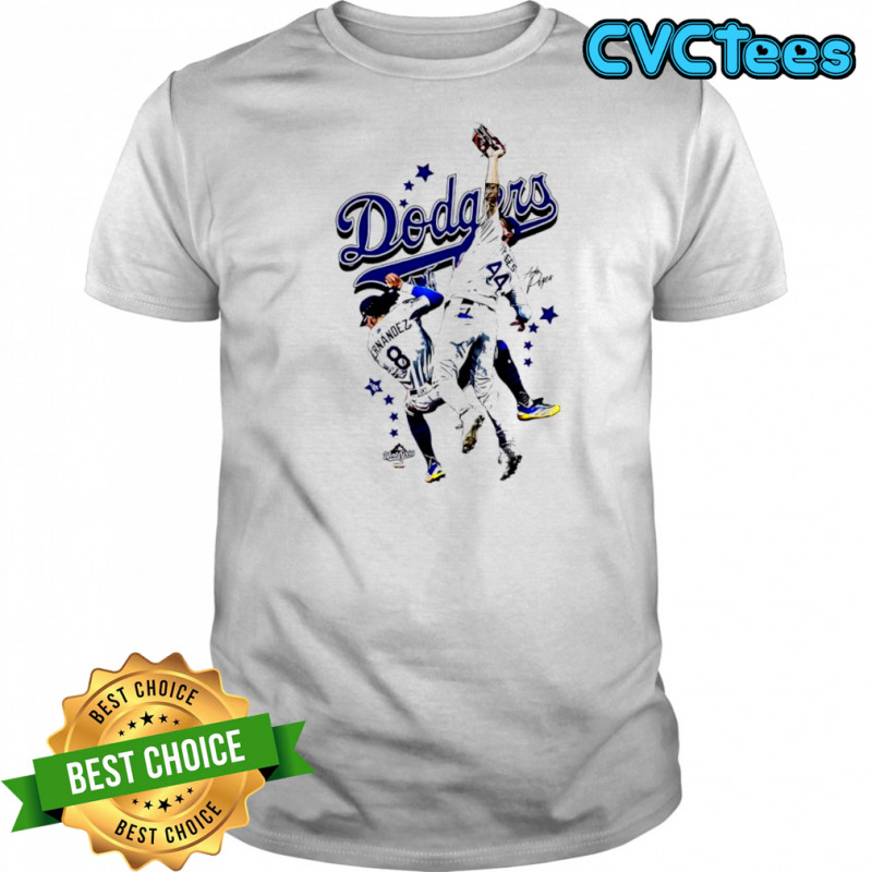 Dodgers players Hernández #8 and Pages #44 signatures graphic shirt