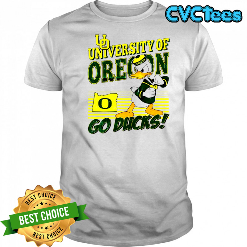 Donald Duck University Oregon Ducks mascot go ducks graphic shirt