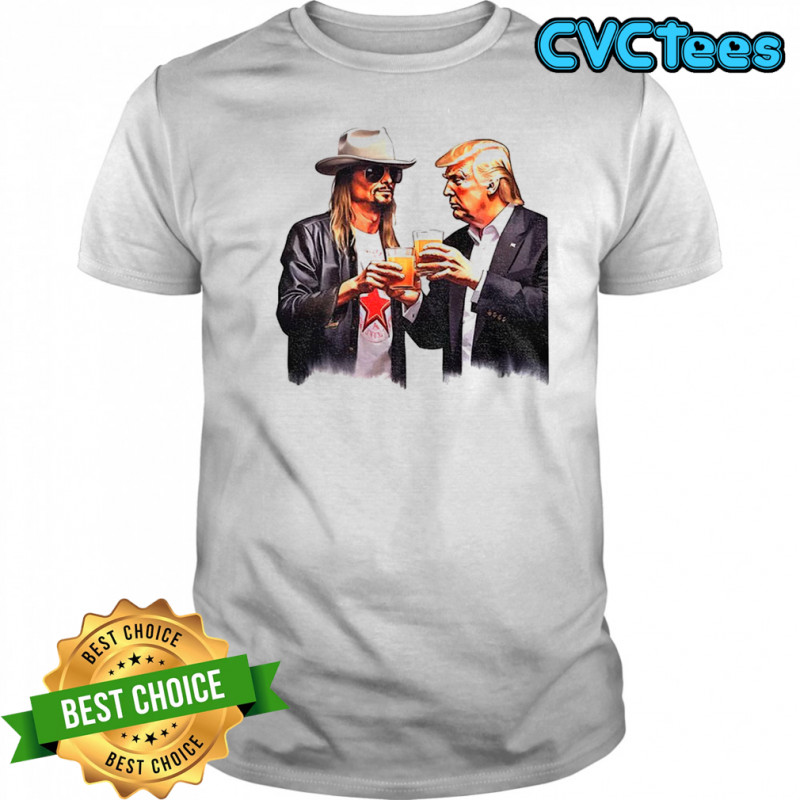 Donald Trump and Kid Rock drinking beer cartoon shirt