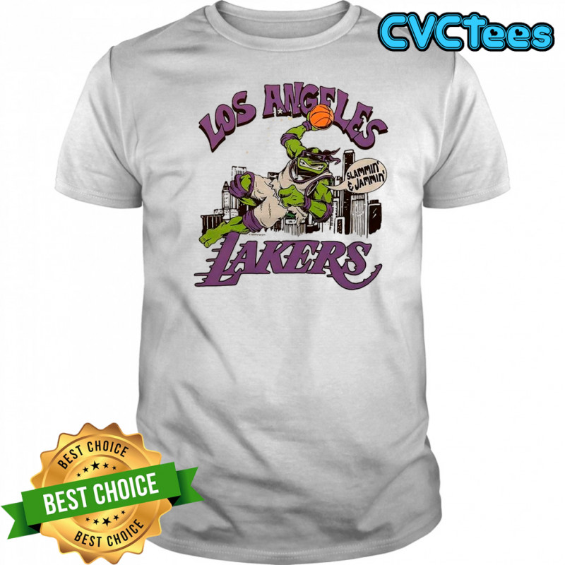 Donatello Teenage Mutant Ninja Turtles X Los Angeles Lakers basketball Slammin and Jammin shirt