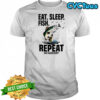 Eat. Sleep. Fish. Repeat. Any Questions graphic shirt