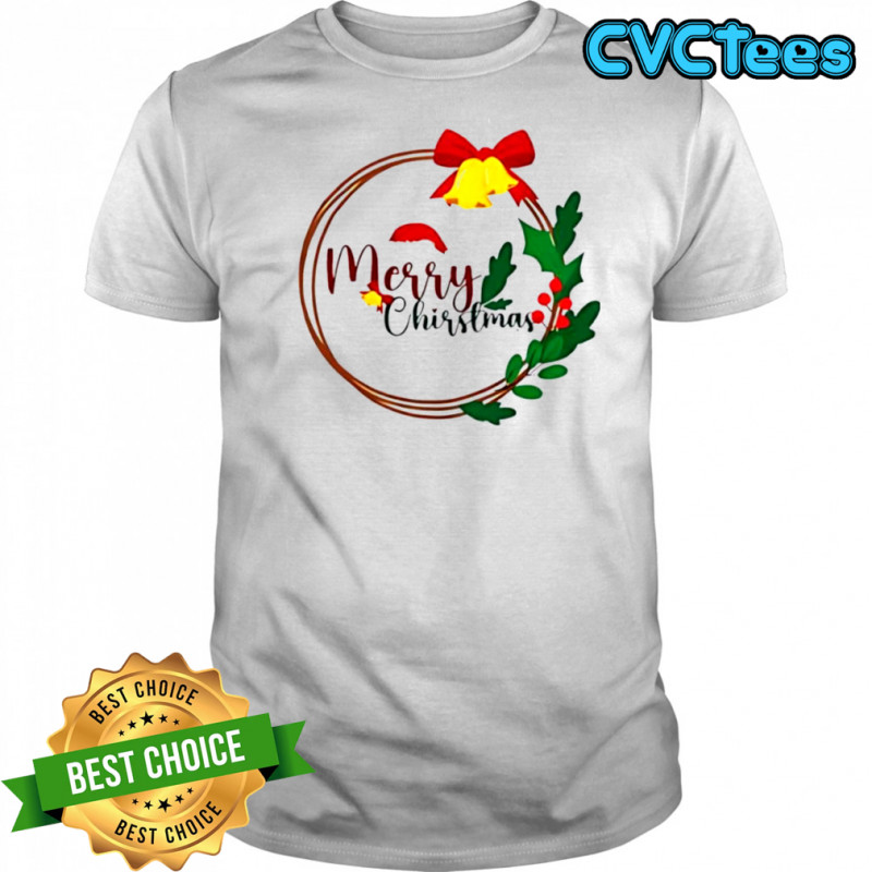 Girls Merry Christmas Wreath shirt