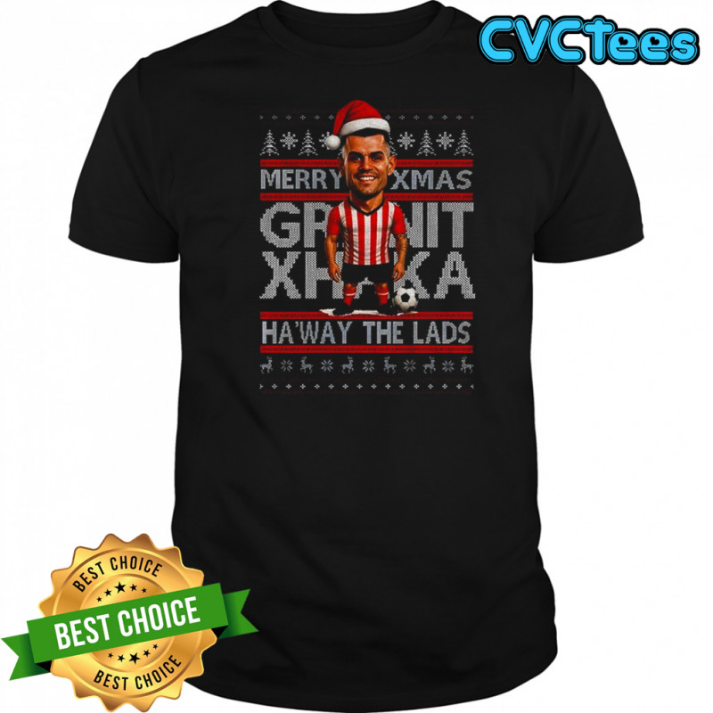 Granit Xhaka Sunderland FC Santa hat Merry Christmas shirt