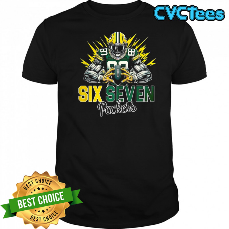 Green Bay Packers football six seven graphic shirt