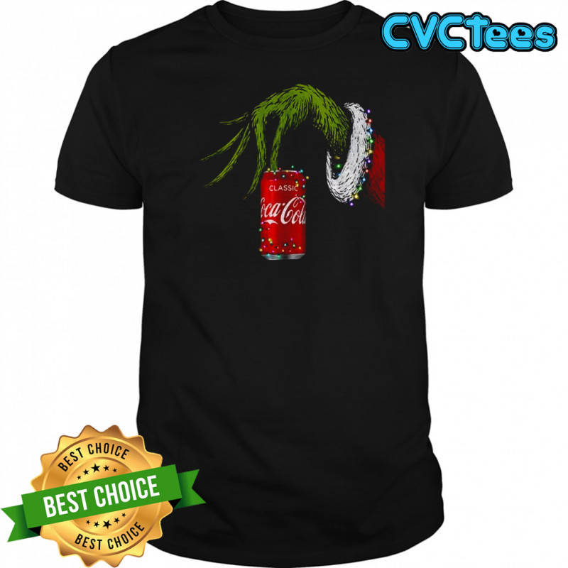 Grinch and Coca-Cola Christmas lights Merry Christmas shirt