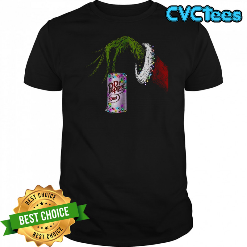 Grinch and Dr Pepper parody Christmas lights Merry Christmas shirt