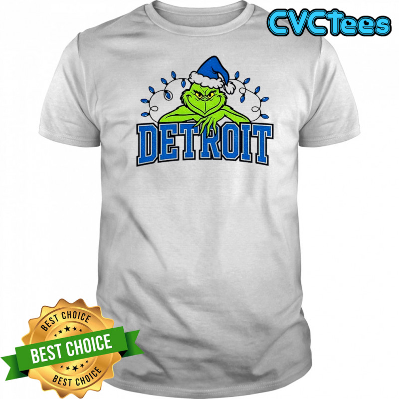 Grinch Detroit Lions NFL Football Game Day Merry Christmas shirt