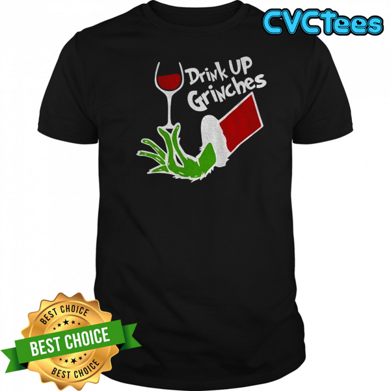Grinch hand drink up Grinches Merry Christmas 2025 shirt