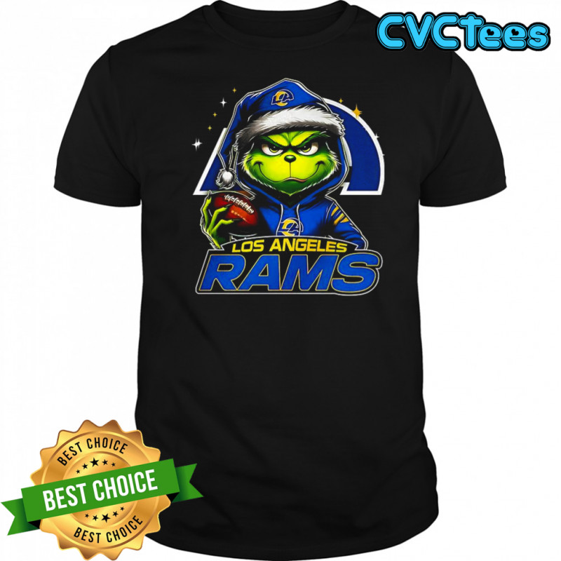 Grinch Santa hat X Los Angeles Rams NFL Christmas shirt