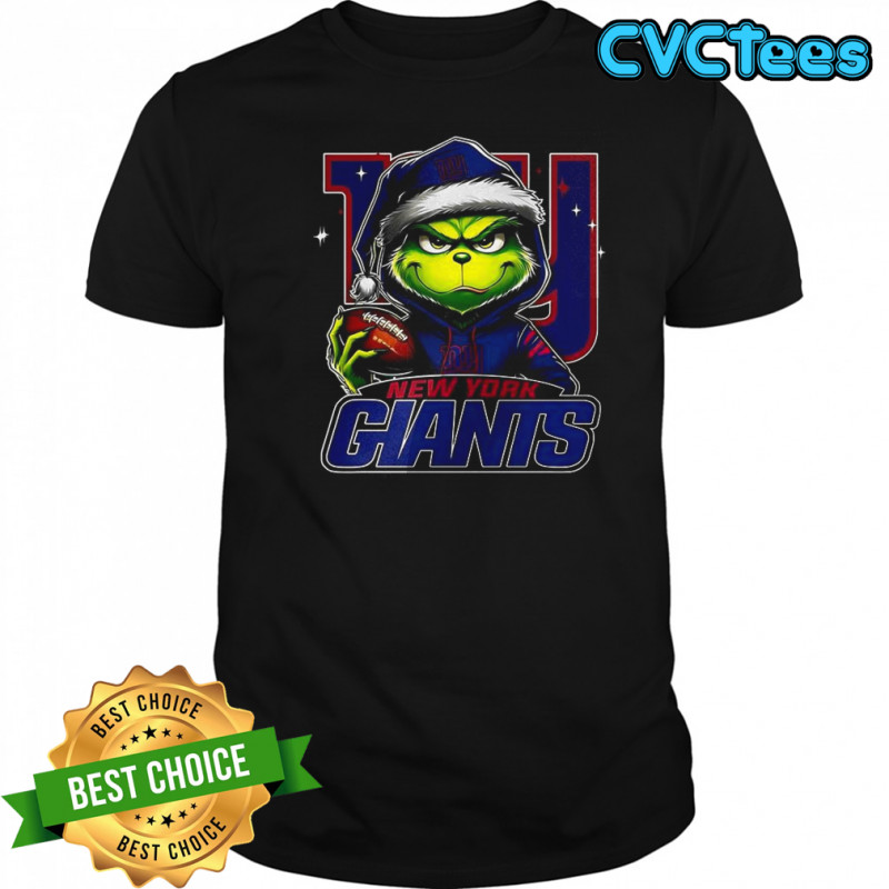 Grinch Santa hat X New York Giants NFL Christmas shirt