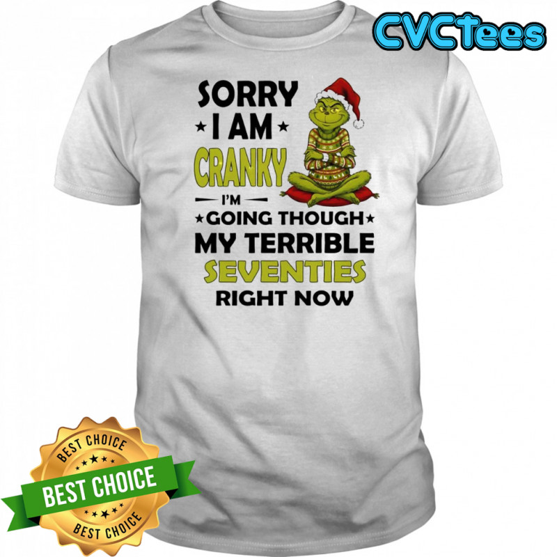 Grinch Sorry I Am Cranky I’m Going Through My Terrible Seventies Right Now shirt