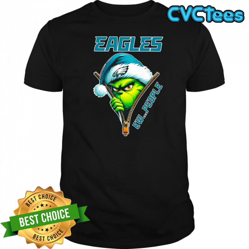 Grinch wearing Philadelphia Eagles hat ew people shirt