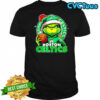 Grinch wearing Santa x Boston Celtics hat Christmas shirt