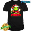 Grinch wearing Santa x Kansas City Chiefs hat Christmas shirt