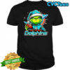 Grinch wearing Santa x Miami Dolphins hat Christmas shirt