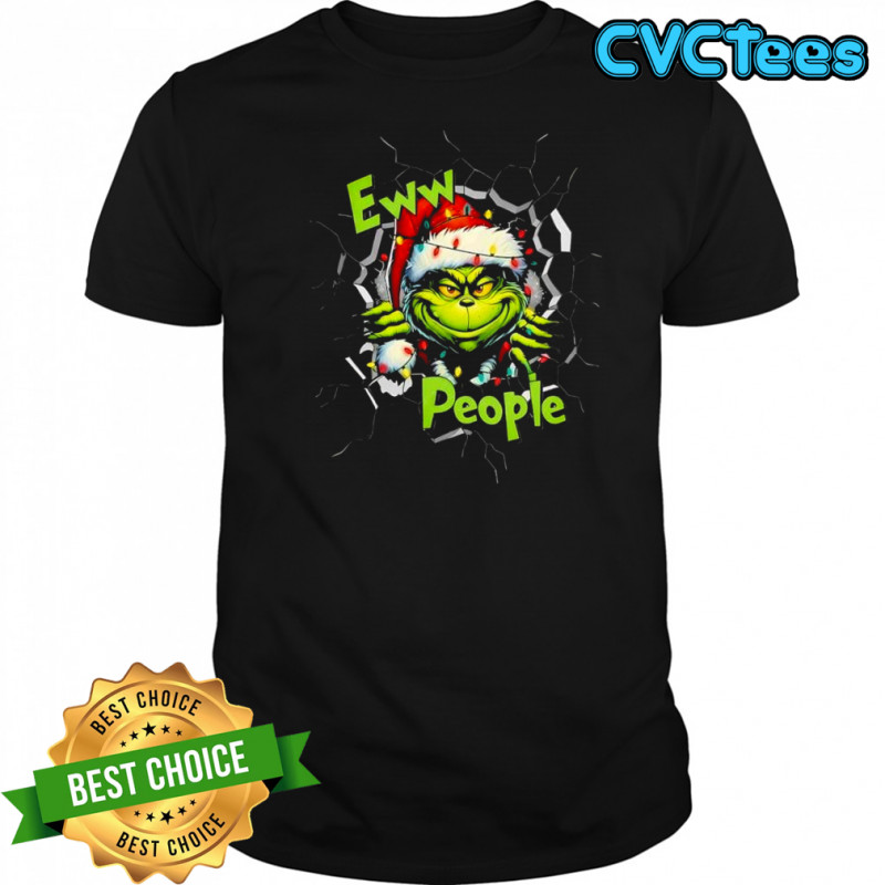 Grinchew Eww People Funny Christmas Lights Design graphic shirt