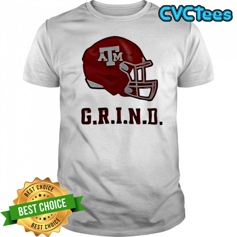 G.R.I.N.D Texas A&M Aggies football helmet shirt