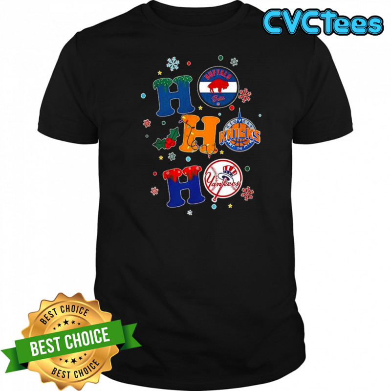 Ho-Ho-Ho Buffalo Bill New York Knicks and New York Yankees Merry Christmas shirt