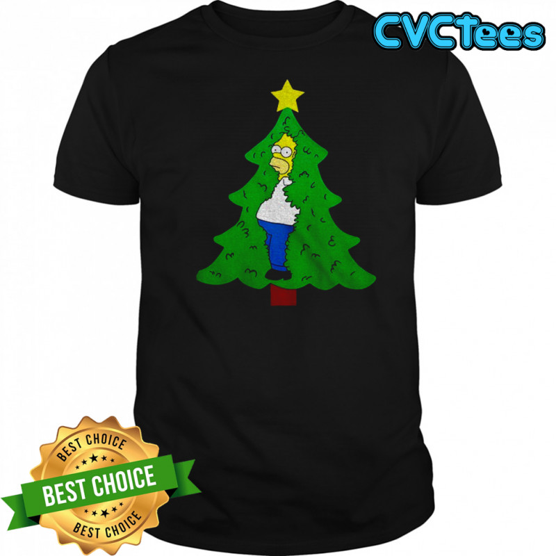 Homer Christmas tree meme Merry Xmas shirt