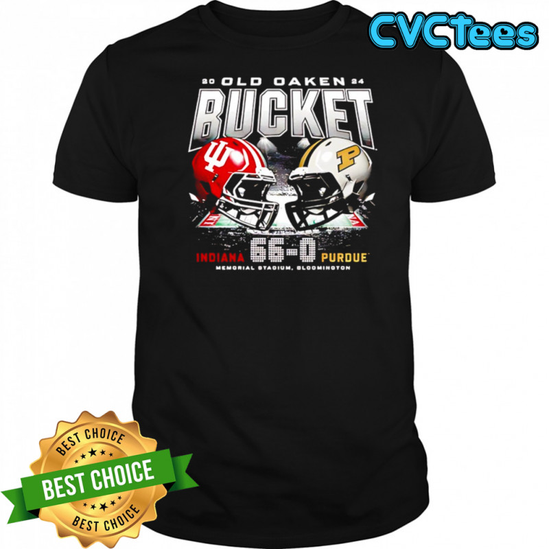 Indiana Old Oaken Bucket 66 to 0 Purdue helmet shirt
